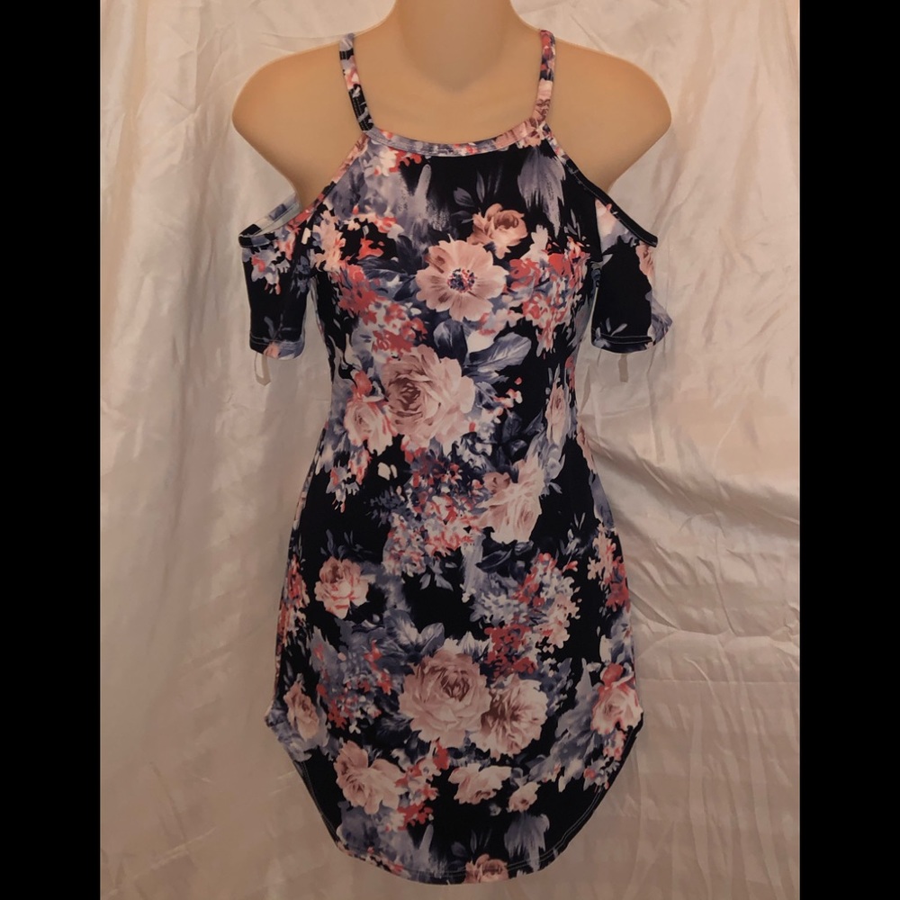 Floral Cold Shoulder Dress
